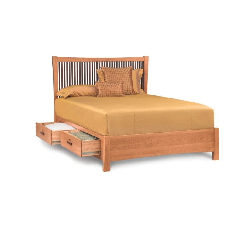 Berkeley Bed with Storage in cherry with drawers open