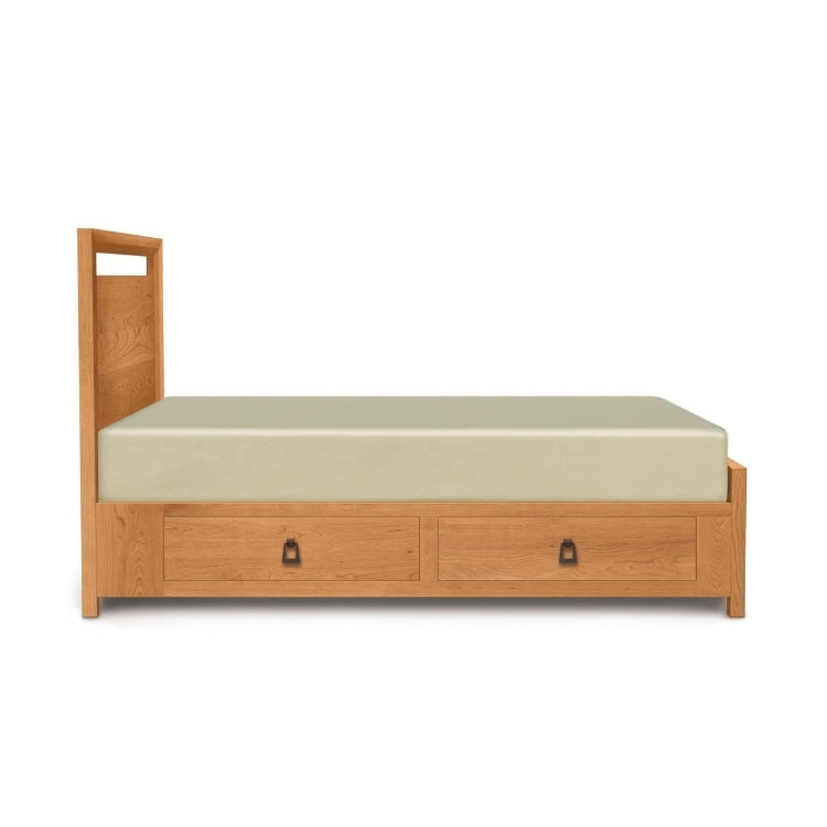 Mansfield Bed with Storage cherry side view