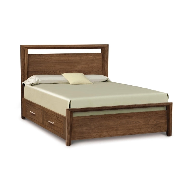 Mansfield Bed with Storage walnut angle view