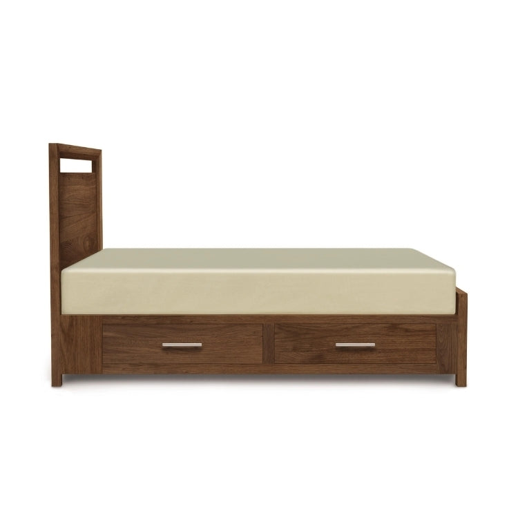 Mansfield Bed with Storage walnut side view