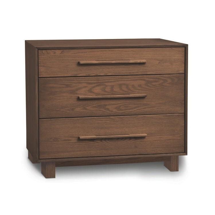 Sloane 3 Drawer walnut angle view