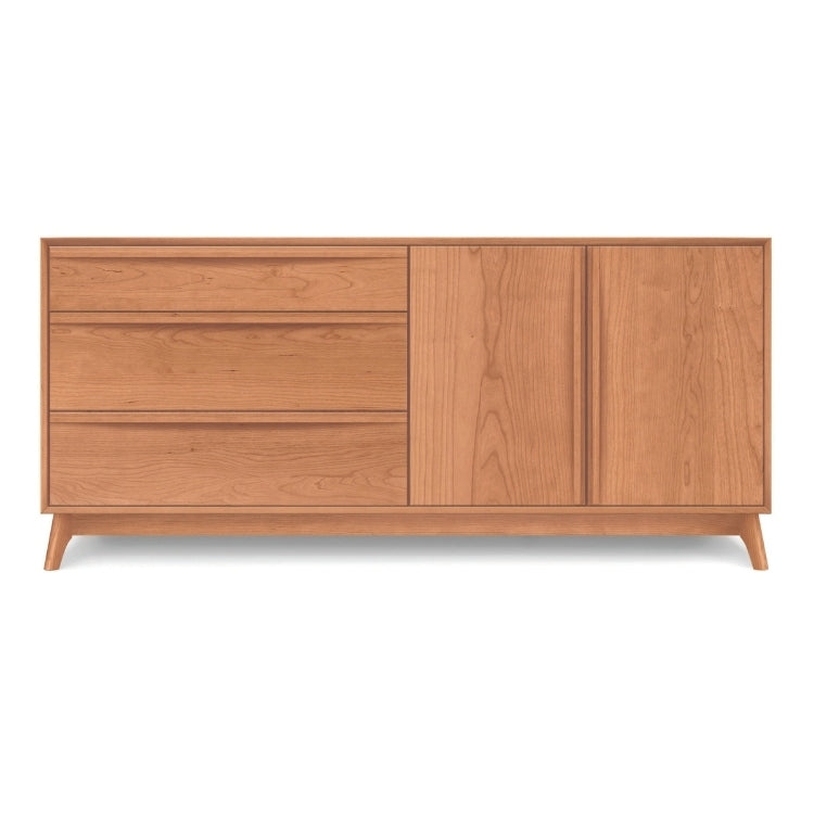 Catalina 3 Drawer, 2 Door Buffet with doors on right in Cherry, front view