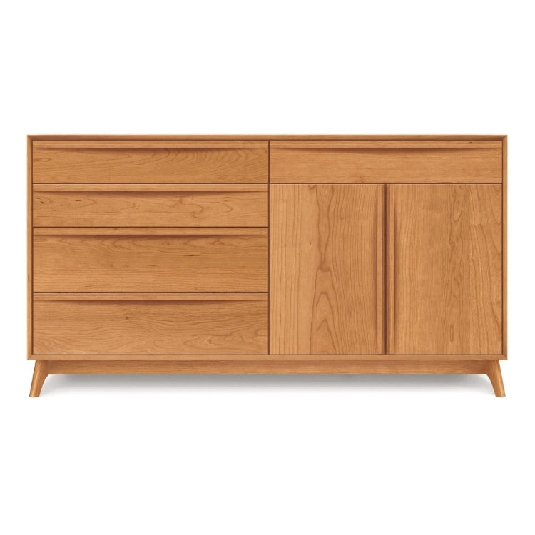 Catalina 5 Drawer, 2 Door Buffet with doors on right in Cherry, front view
