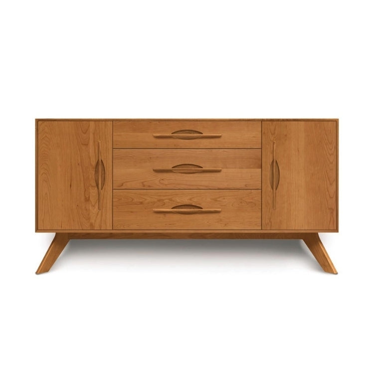 Audrey 1 Door on Either Side of 3 Drawers Buffet cherry front view