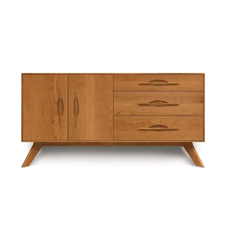 Audrey 3 Drawer, 2 Door Buffet with doors on left in cherry, front view