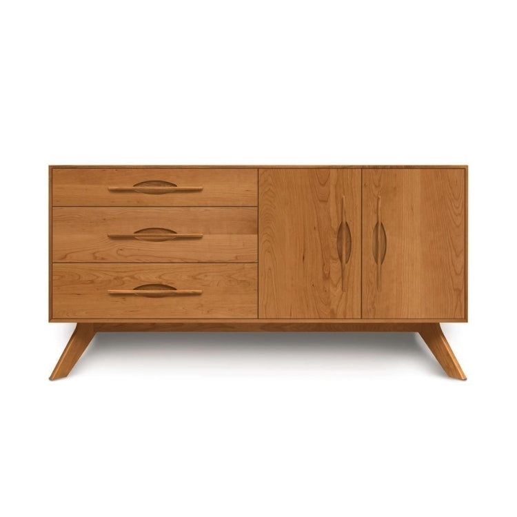 Audrey 3 Drawer, 2 Door Buffet with doors on right in cherry, front view