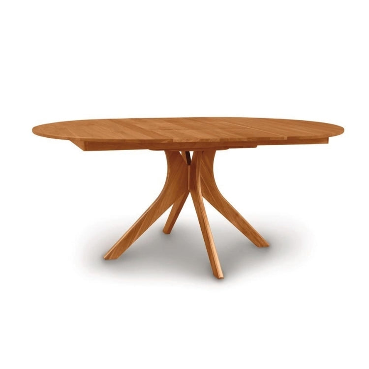 Audrey Round Extension Table in cherry, extended