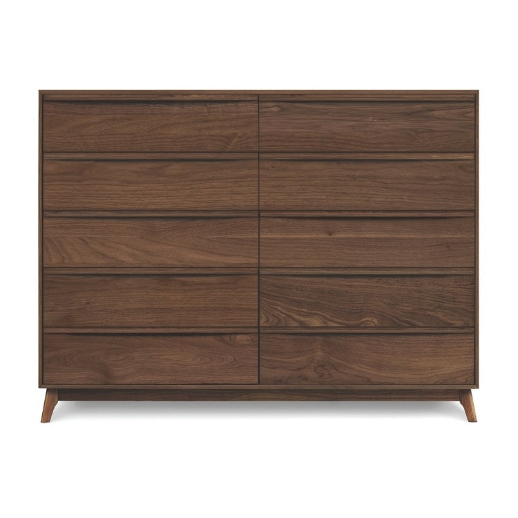 Catalina 10 Drawer Dresser Walnut front view