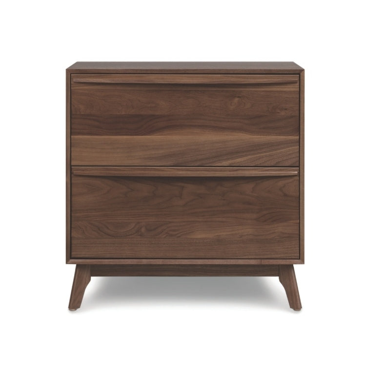 Catalina 2 Drawer Nightstand Walnut front view