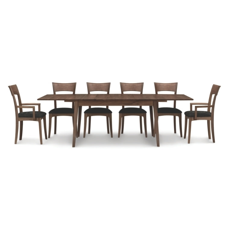 Catalina Four Leg Extension Table extended with 6 chairs