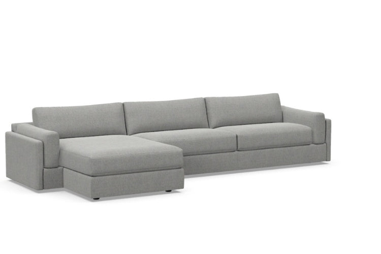 Gray sectional sofa on a white background