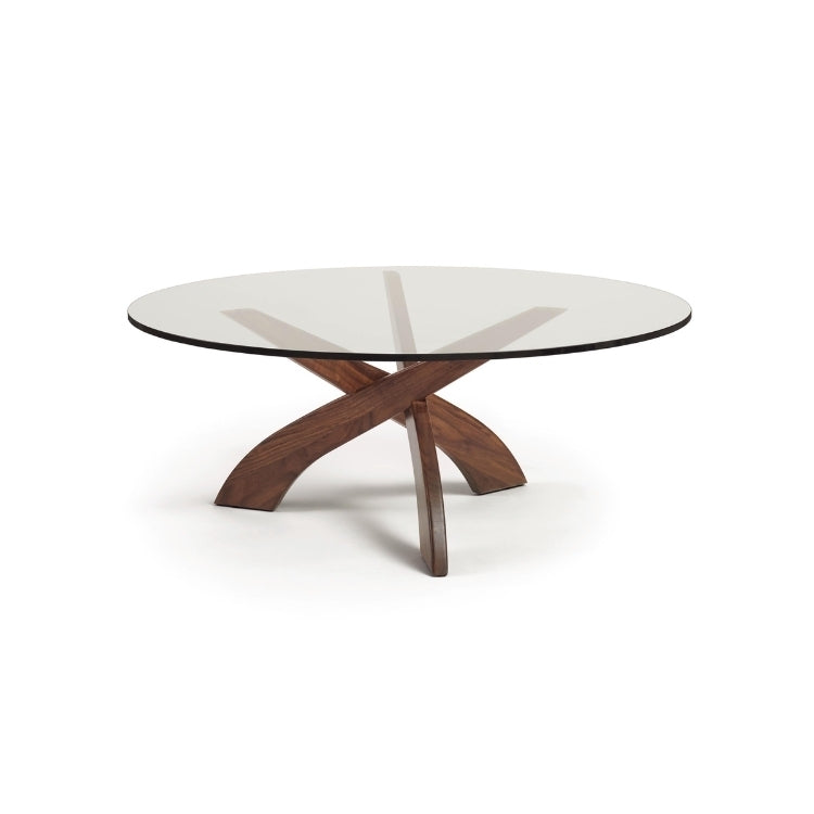 Entwine Round Glass Top Coffee Table side view