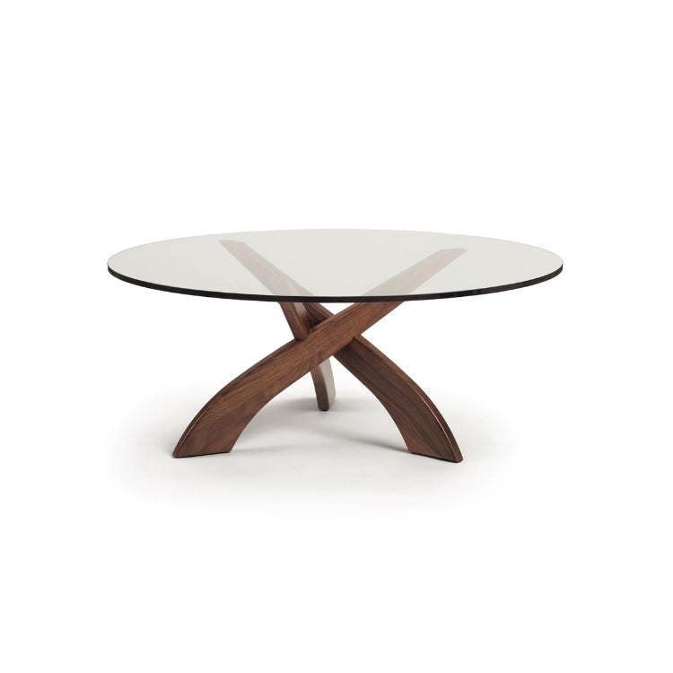 Entwine Round Glass Top Coffee Table front view