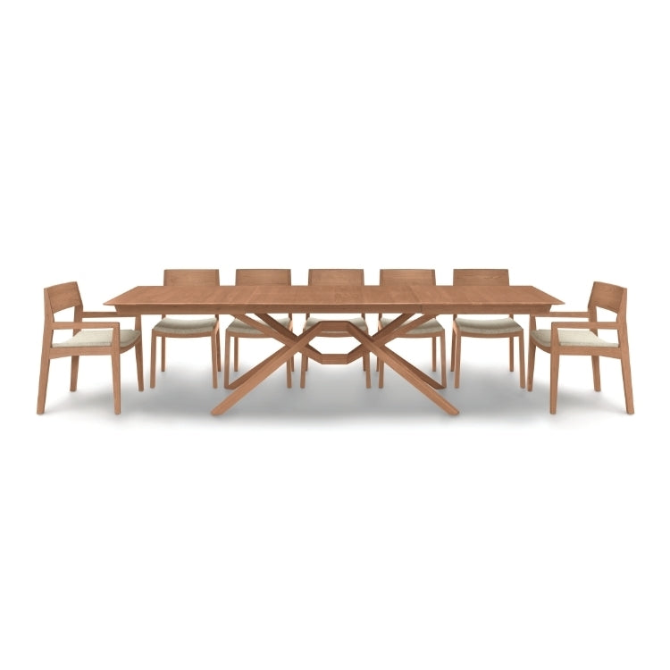 Exeter Extension Table cherry extended with 7 chairs