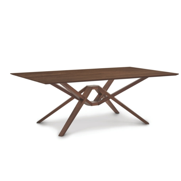 Exeter Fixed Top Table walnut angle view
