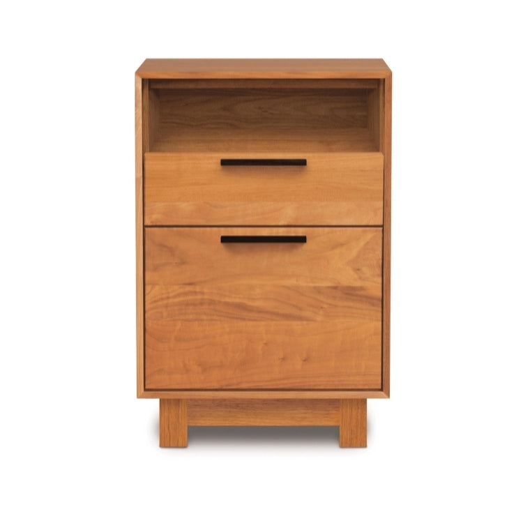 Linear Narrow File Stationary Cherry with cubby front view