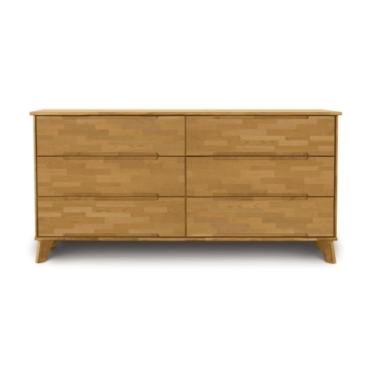 Linn Cherry 6 drawer dresser with recessed handles, head on view