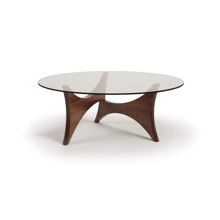 Pivot Round Glass Top Coffee Table angle view
