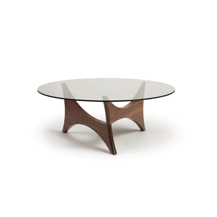 Pivot Round Glass Top Coffee Table front view