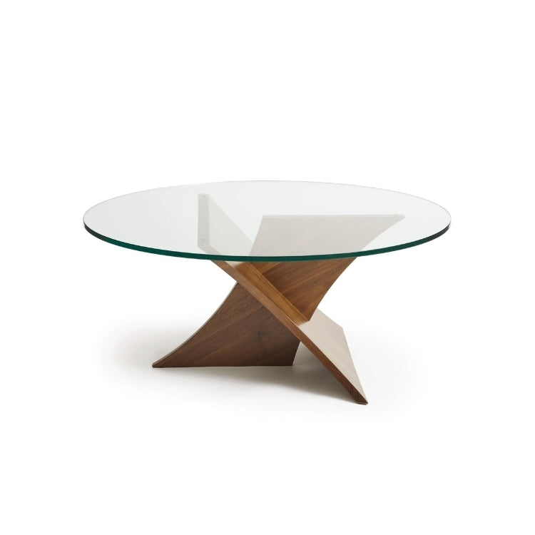 Planes Round Glass Top Coffee Table front view