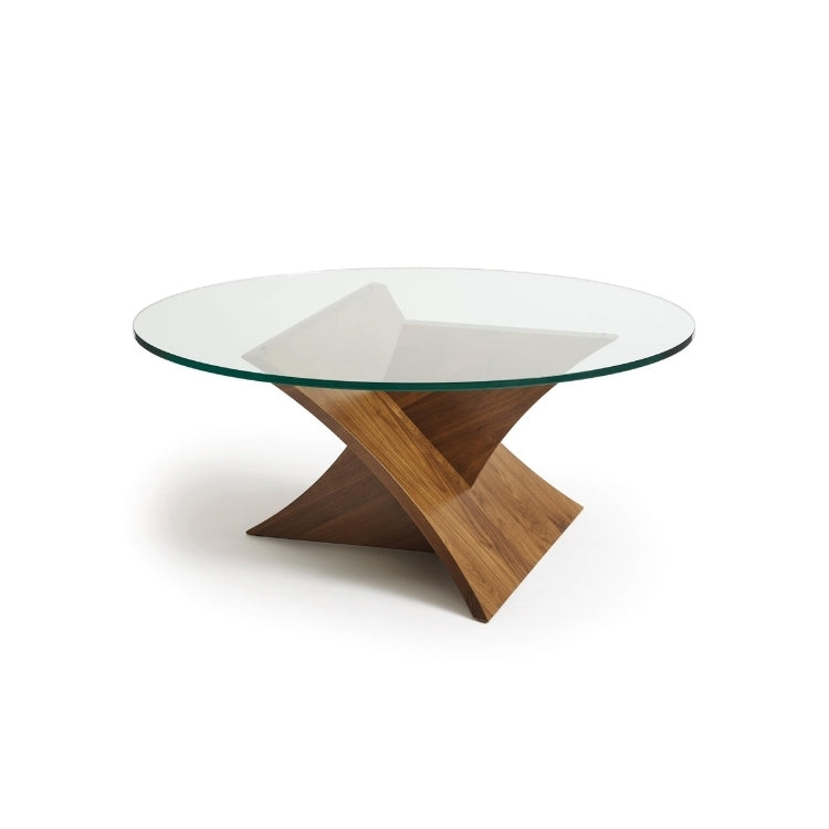 Planes Round Glass Top Coffee Table angle view