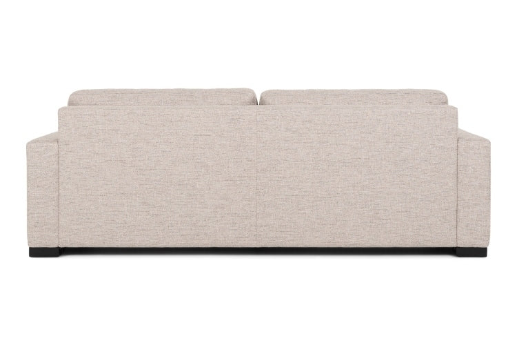 Back view of Beige 2 seat sofa on a white background