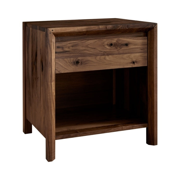 Rustic Walnut Open Nightstand