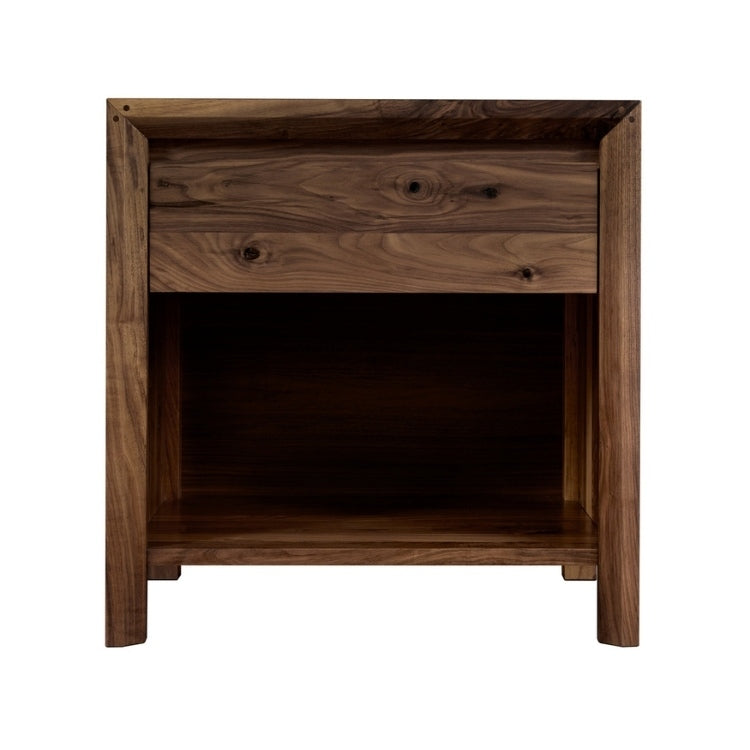 Rustic Walnut Open Nightstand
