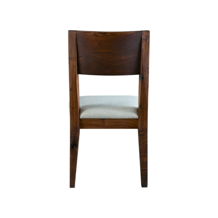 Rustic Walnut Dining Chair back
