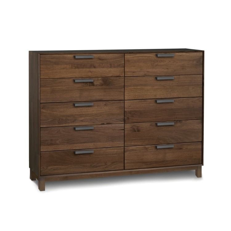 Savoy 10-Drawer Dresser in Natural Walnut angled view