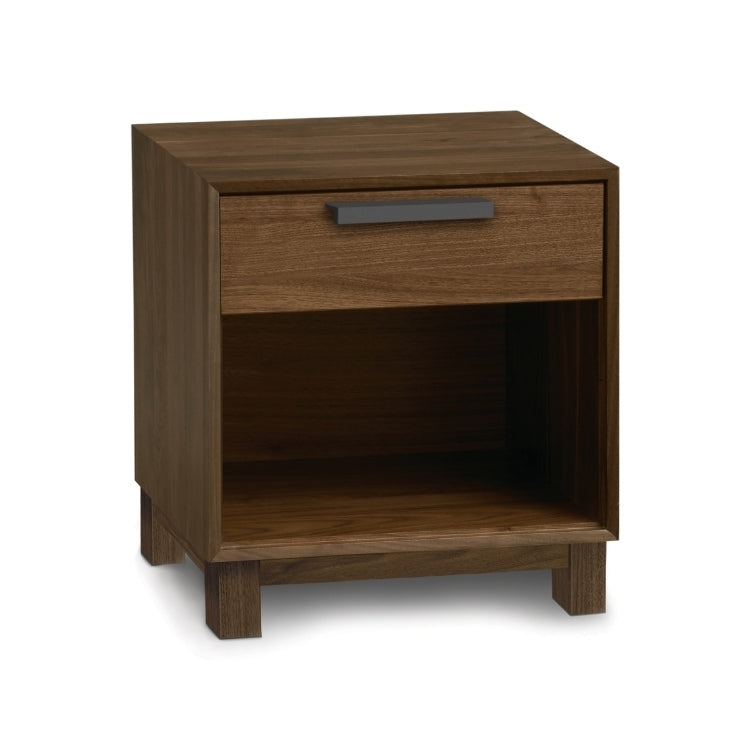 Savoy 1 Drawer Nightstand in Natural Walnut angled view