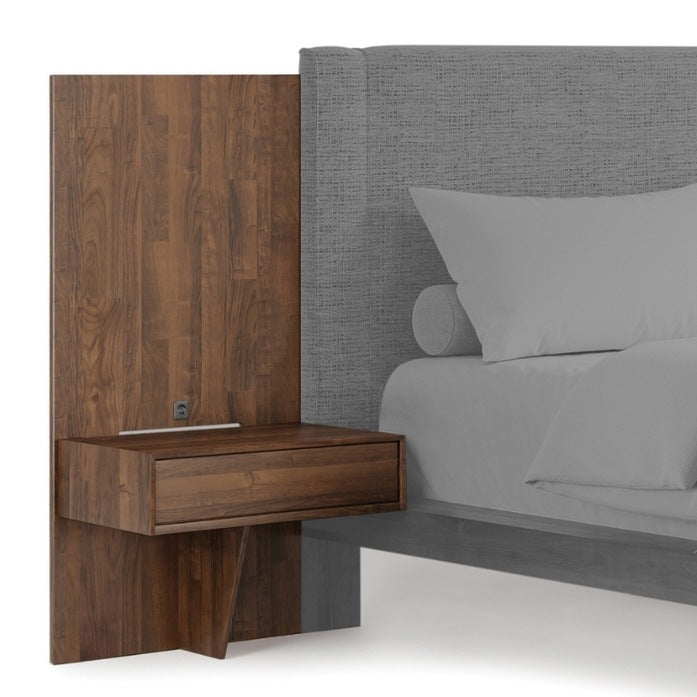 Savoy Attached Nightstand in Natural Walnut