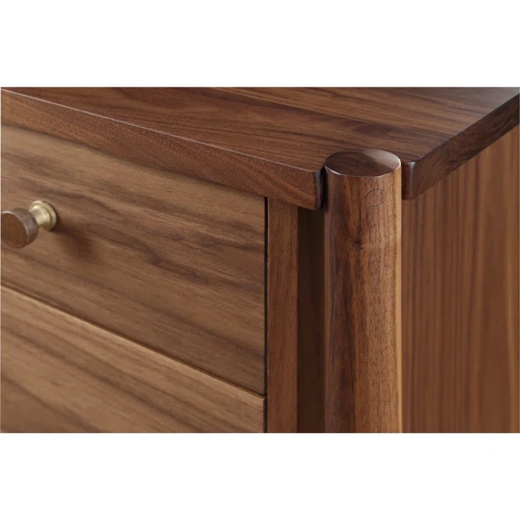 Walnut Grove 8-Drawer Dresser close up top corner wood grain