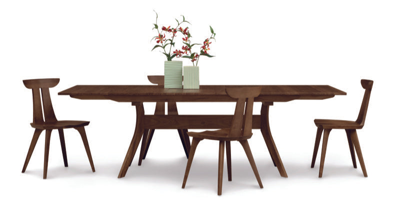 Audrey Dining Table in walnut with Estelle Chairs