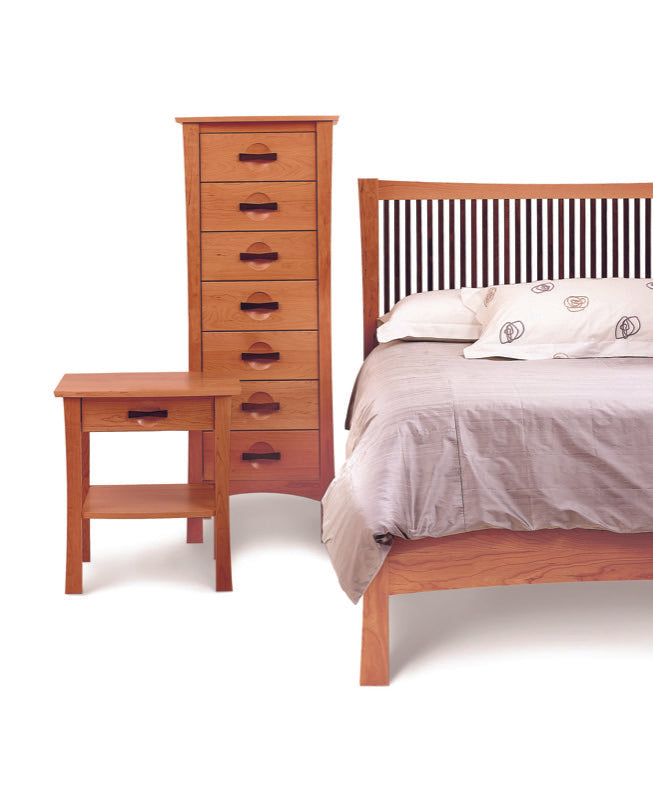 Berkeley 7 Drawer in cherry with nightstand and bed