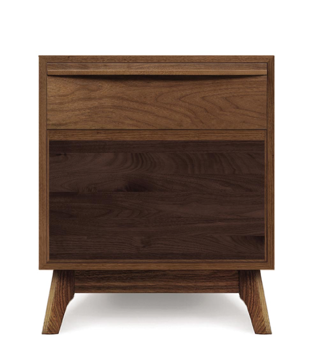Catalina 1 Drawer Nightstand in walnut, front view