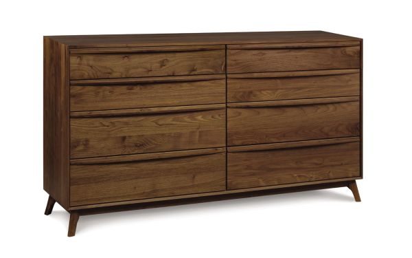 Catalina 8 Drawer in walnut, angled view