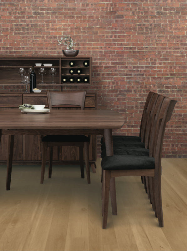Catalina Dining Room Environment in Walnut, including table, chairs, and buffet with hutch