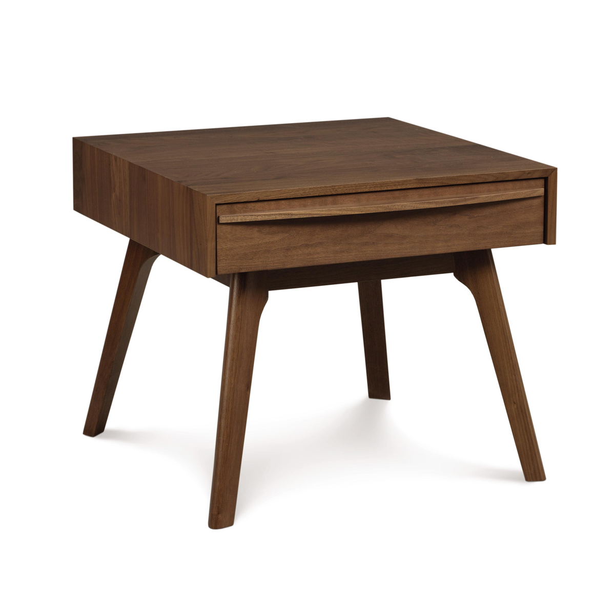 Catalina Nightstand in walnut, angled view