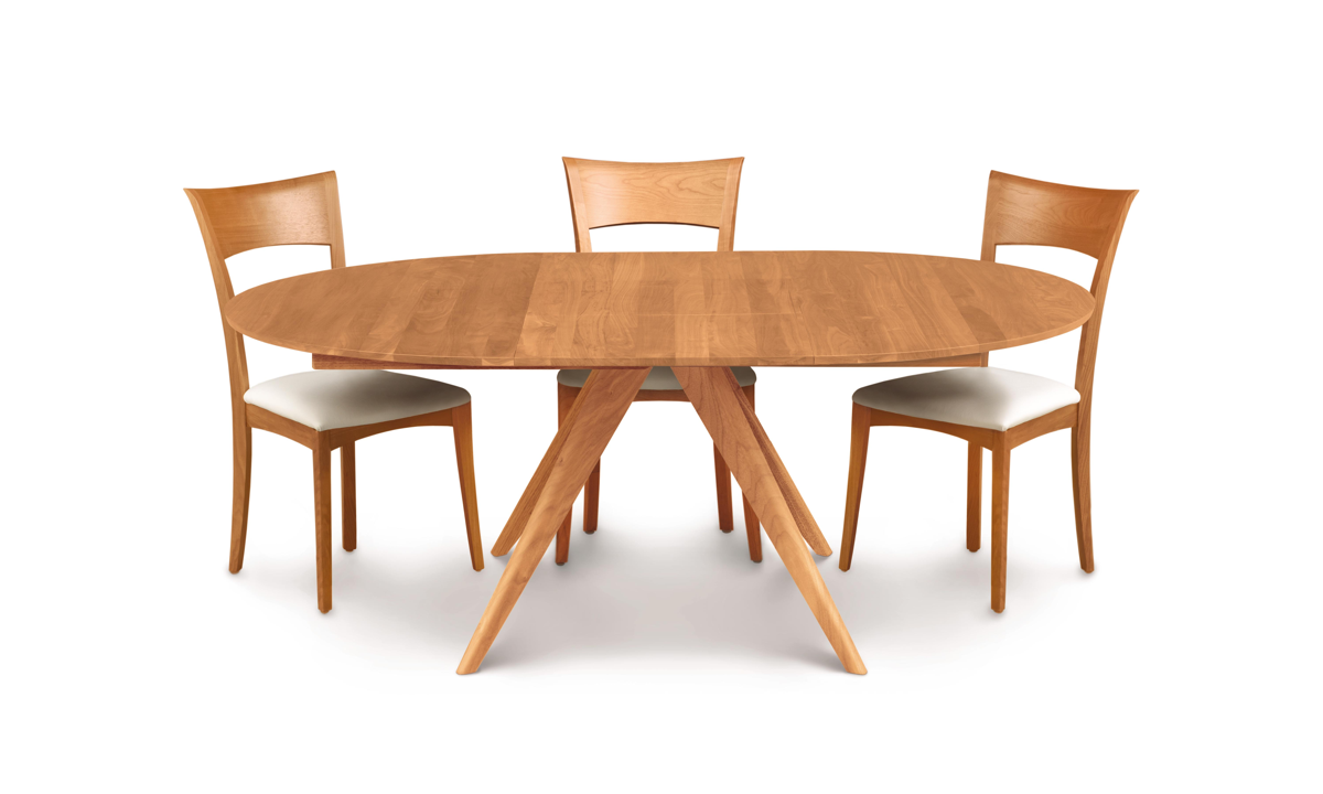 Catalina Round Extension Table Extended in cherry, extended