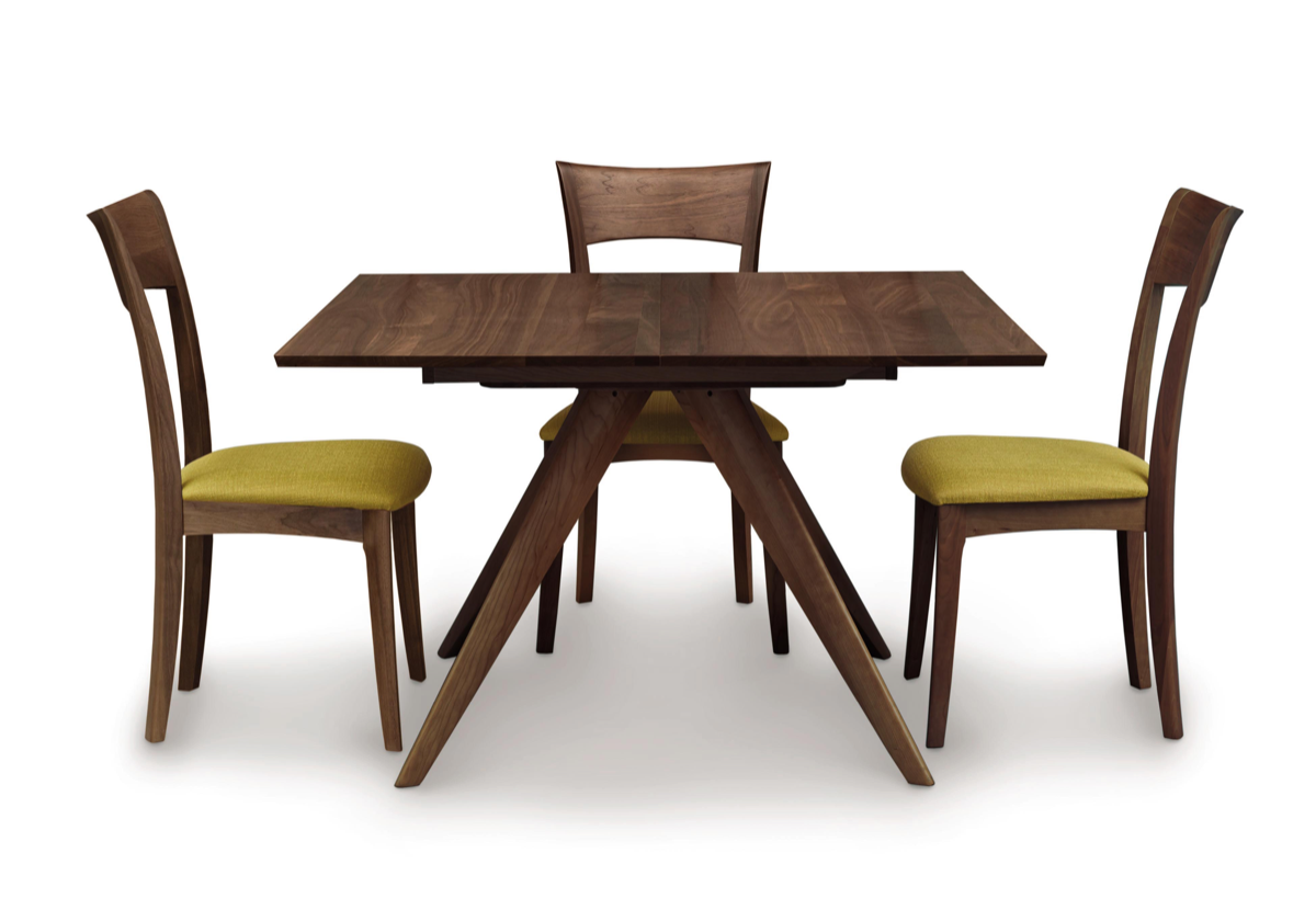 Catalina Square Extension Table in Walnut with chairs