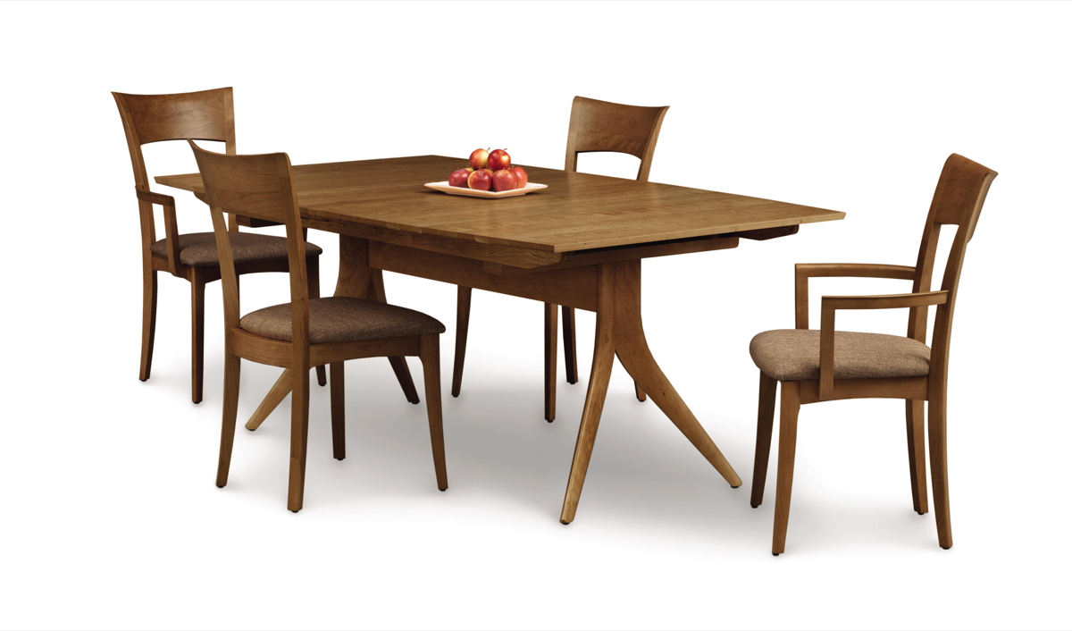 Catalina Trestle Extension Table in walnut with chairs