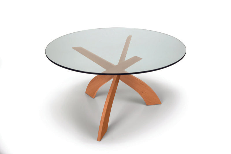Entwine Dining Table cherry overhead angle