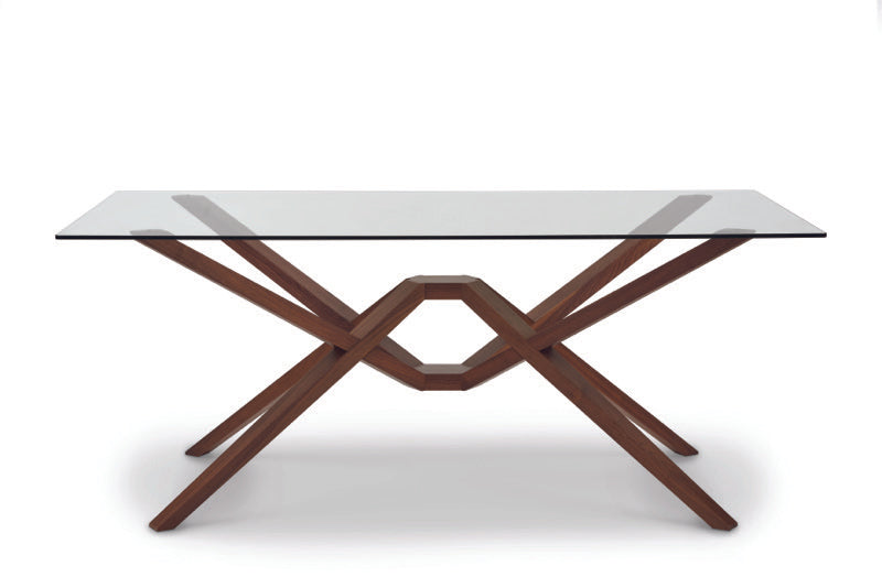 Exeter Glass Top Table walnut