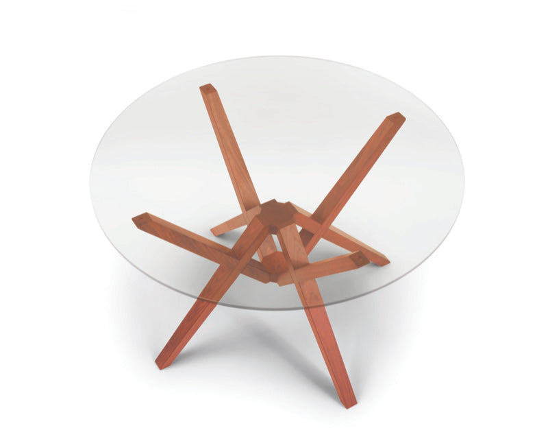 Exeter 48in Glass Top Top View Cherry