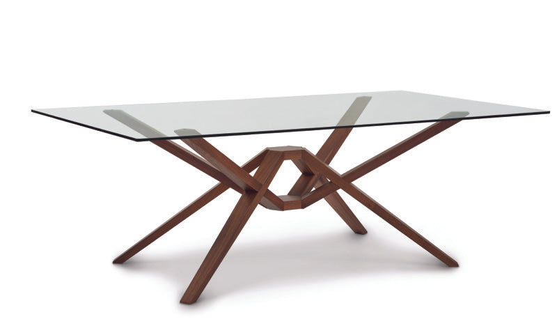 Exeter Glass Top Table walnut side