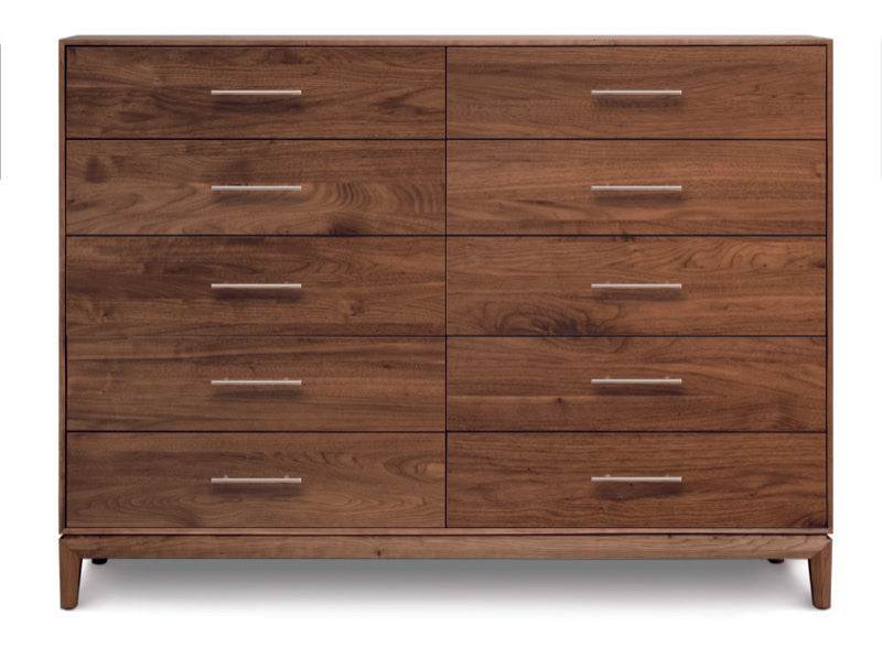 Mansfield 10 Drawer walnut head on