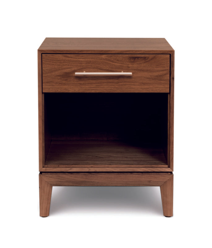 Mansfield 1 Drawer Nightstand Walnut head on