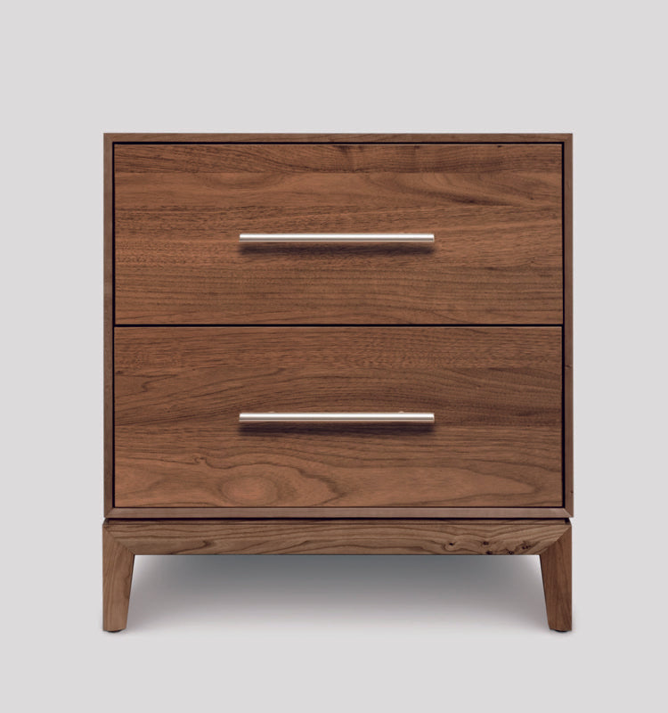 Mansfield 2 Drawer Nightstand walnut head on