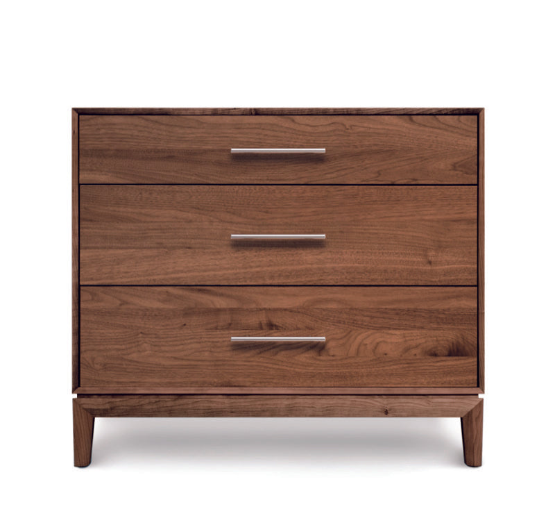 Mansfield 3 Drawer walnut head on